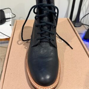 Women nisolo Amalia Black Leather Lace-Up Boot - Classic Casual Style